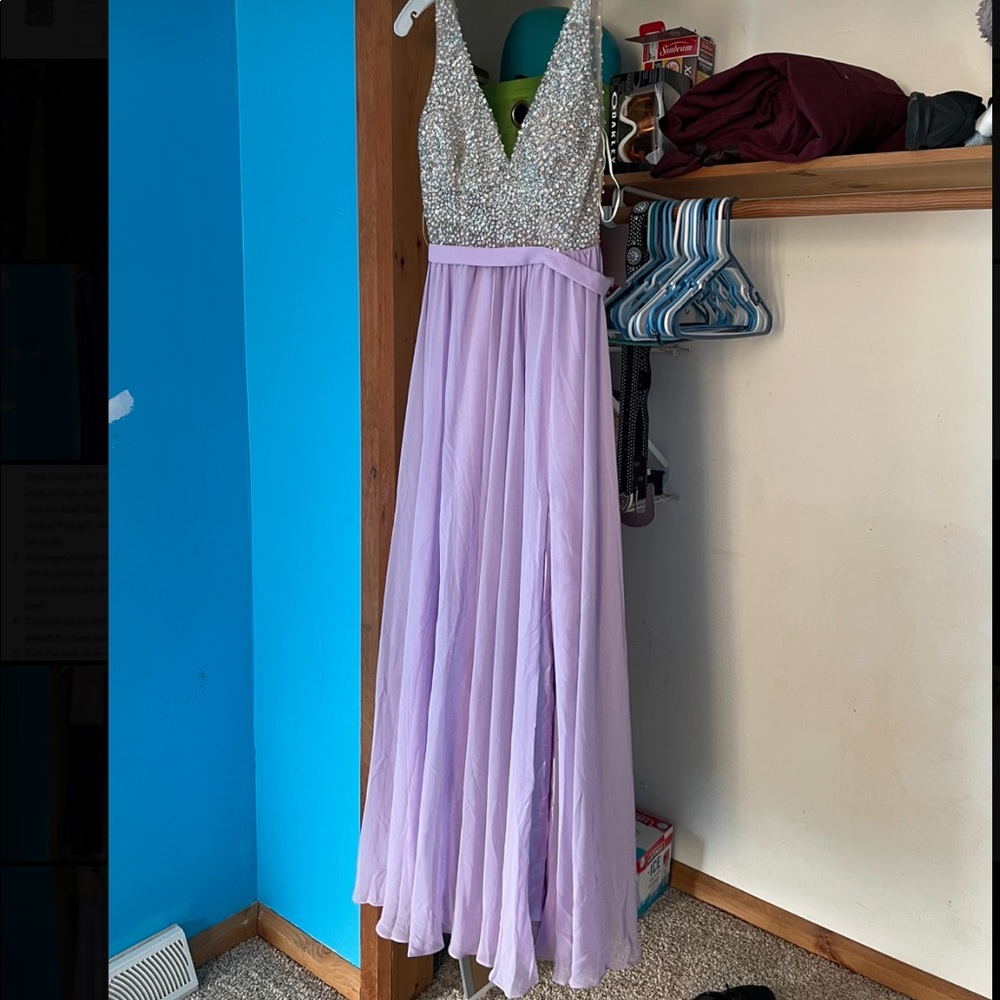 Purple and Sequence Prom Dress